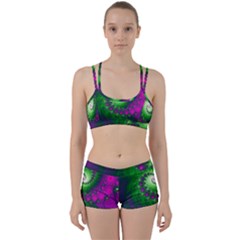 Fractal Spiral Purple Art Green Art Perfect Fit Gym Set by Proyonanggan