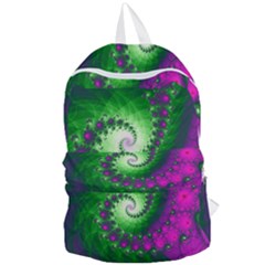 Fractal Spiral Purple Art Green Art Foldable Lightweight Backpack by Proyonanggan