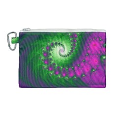 Fractal Spiral Purple Art Green Art Canvas Cosmetic Bag (large) by Proyonanggan