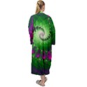 Fractal Spiral Purple Art Green Art Maxi Velvet Kimono View2