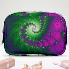 Fractal Spiral Purple Art Green Art Make Up Pouch (small) by Proyonanggan