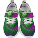 Fractal Spiral Purple Art Green Art Kids  Velcro Strap Shoes View1