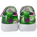 Fractal Spiral Purple Art Green Art Kids  Velcro Strap Shoes View4