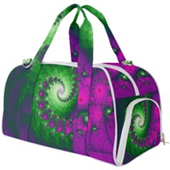 Fractal Spiral Purple Art Green Art Burner Gym Duffel Bag by Proyonanggan