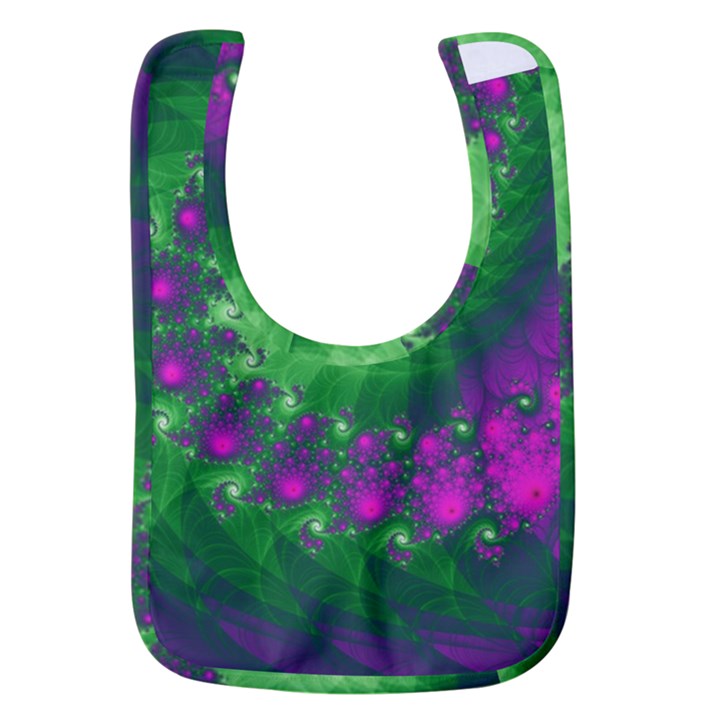 Fractal Spiral Purple Art Green Art Baby Bib