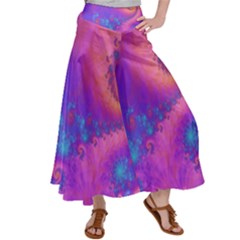 Fractal Art Artwork Magical Purple Women s Satin Palazzo Pants by Proyonanggan