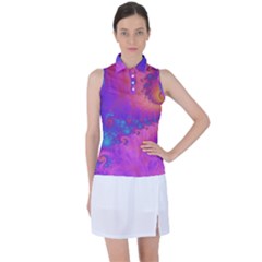 Fractal Art Artwork Magical Purple Women s Sleeveless Polo T-shirt by Proyonanggan