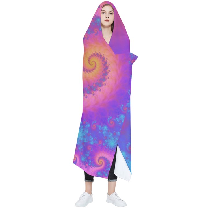 Fractal Art Artwork Magical Purple Wearable Blanket