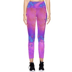 Fractal Art Artwork Magical Purple Pocket Leggings  by Proyonanggan