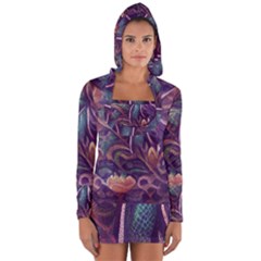 Abstract African Art Backdrop Long Sleeve Hooded T-shirt