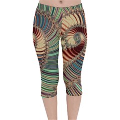 Fractal Strange Unknown Abstract Velvet Capri Leggings  by Proyonanggan