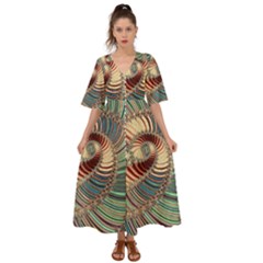 Fractal Strange Unknown Abstract Kimono Sleeve Boho Dress by Proyonanggan