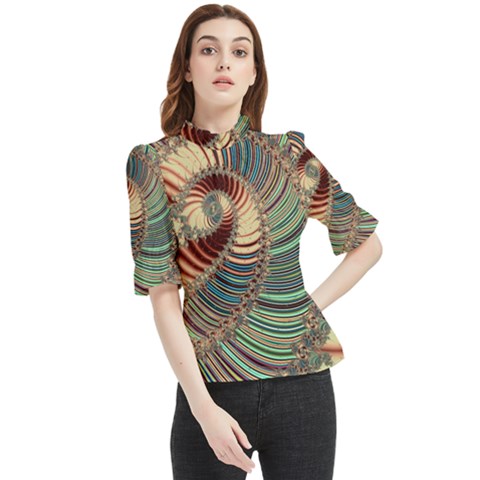 Fractal Strange Unknown Abstract Frill Neck Blouse by Proyonanggan