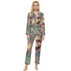 Fractal Strange Unknown Abstract Womens  Long Sleeve Velvet Pocket Pajamas Set by Proyonanggan