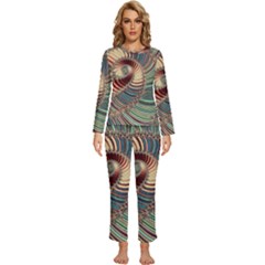 Fractal Strange Unknown Abstract Womens  Long Sleeve Lightweight Pajamas Set by Proyonanggan