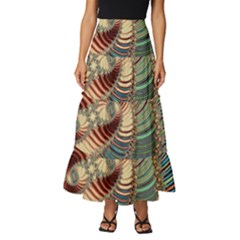 Fractal Strange Unknown Abstract Tiered Ruffle Maxi Skirt by Proyonanggan