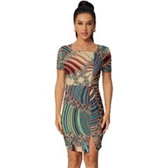 Fractal Strange Unknown Abstract Fitted Knot Split End Bodycon Dress by Proyonanggan