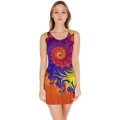 Fractal Spiral Bright Colors Bodycon Dress by Proyonanggan