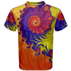 Fractal Spiral Bright Colors Men s Cotton T-shirt by Proyonanggan