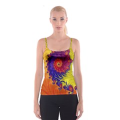 Fractal Spiral Bright Colors Spaghetti Strap Top by Proyonanggan