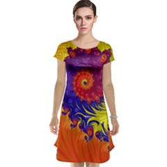 Fractal Spiral Bright Colors Cap Sleeve Nightdress by Proyonanggan