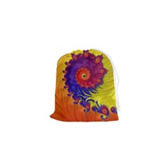 Fractal Spiral Bright Colors Drawstring Pouch (xs) by Proyonanggan