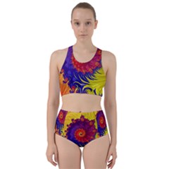 Fractal Spiral Bright Colors Racer Back Bikini Set by Proyonanggan