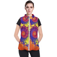 Fractal Spiral Bright Colors Women s Puffer Vest by Proyonanggan