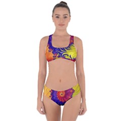 Fractal Spiral Bright Colors Criss Cross Bikini Set by Proyonanggan