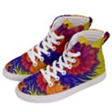 Fractal Spiral Bright Colors Men s Hi-Top Skate Sneakers View2