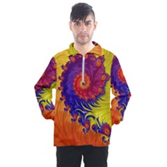 Fractal Spiral Bright Colors Men s Half Zip Pullover by Proyonanggan