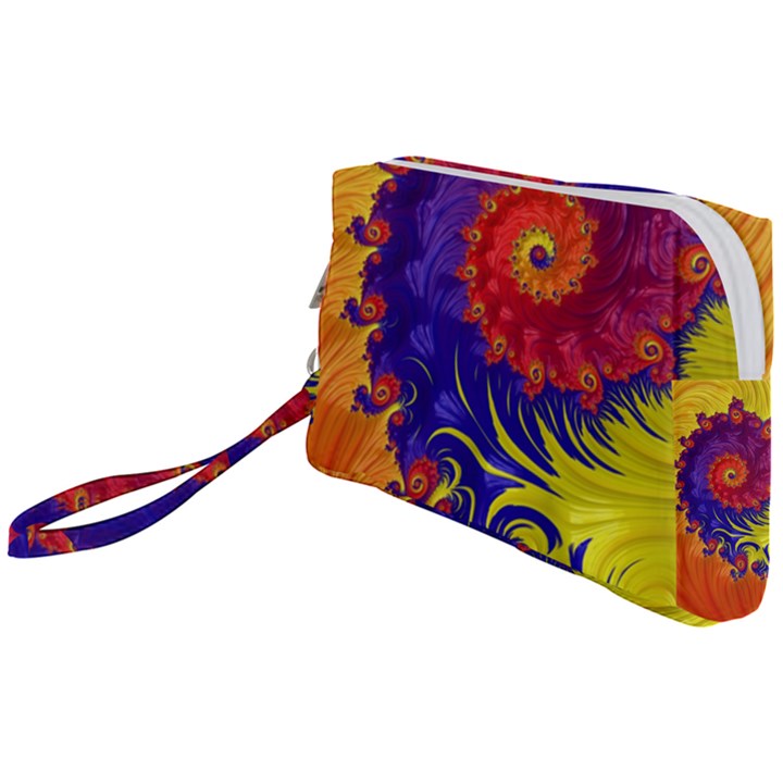 Fractal Spiral Bright Colors Wristlet Pouch Bag (Small)