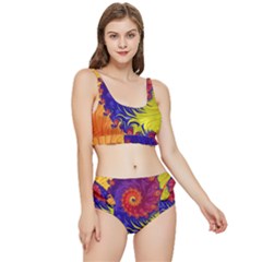 Fractal Spiral Bright Colors Frilly Bikini Set by Proyonanggan