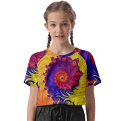 Fractal Spiral Bright Colors Kids  Basic T-shirt by Proyonanggan