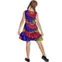 Fractal Spiral Bright Colors Kids  Sleeveless Tiered Mini Dress View4