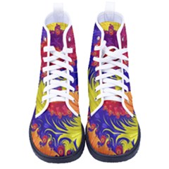 Fractal Spiral Bright Colors Men s High-top Canvas Sneakers by Proyonanggan