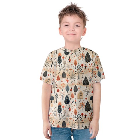 Pattern Seamless Kids  Cotton T-shirt by Proyonanggan