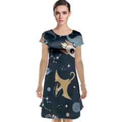 Space Theme Art Pattern Design Wallpaper Cap Sleeve Nightdress by Proyonanggan