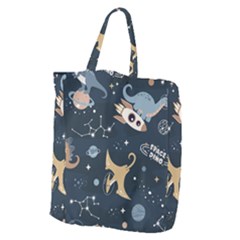 Space Theme Art Pattern Design Wallpaper Giant Grocery Tote by Proyonanggan