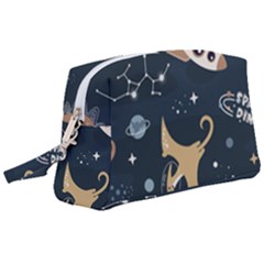 Space Theme Art Pattern Design Wallpaper Wristlet Pouch Bag (large) by Proyonanggan