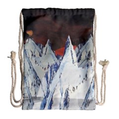 Abstract Painting Cold Temperature Snow Nature Drawstring Bag (large) by Grandong