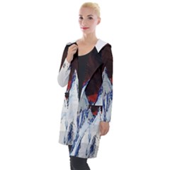 Abstract Painting Cold Temperature Snow Nature Hooded Pocket Cardigan