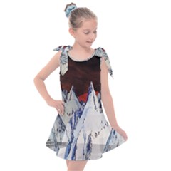 Abstract Painting Cold Temperature Snow Nature Kids  Tie Up Tunic Dress by Grandong