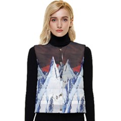 Abstract Painting Cold Temperature Snow Nature Women s Button Up Puffer Vest by Grandong