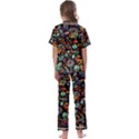 Multicolored Doodle Abstract Colorful Multi Colored Kids  Satin Short Sleeve Pajamas Set View2