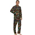 Multicolored Doodle Abstract Colorful Multi Colored Men s Long Sleeve Velvet Pocket Pajamas Set View2