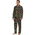 Multicolored Doodle Abstract Colorful Multi Colored Men s Long Sleeve Velvet Pocket Pajamas Set View3