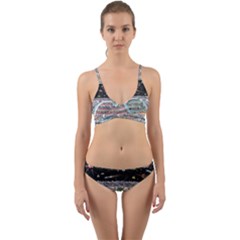 Abstract Painting Space Cartoon Wrap Around Bikini Set by Grandong