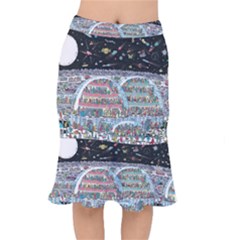 Abstract Painting Space Cartoon Short Mermaid Skirt by Grandong