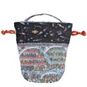 Abstract Painting Space Cartoon Drawstring Bucket Bag View1